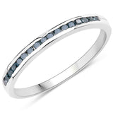 0.20 ct. Genuine Blue Diamond .925 Sterling Silver Ring