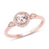 0.50 ct. Genuine Morganite and White Diamond 14K Rose Gold Ring for women
