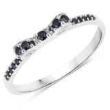 0.31 Carat Genuine Blue Sapphire 14K White Gold Ring