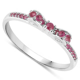 0.32 Carat Genuine Ruby 14K White Gold Ring