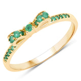 0.27 Carat Genuine Zambian Emerald 14K Yellow Gold Ring