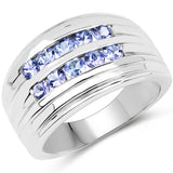 0.80 ct. Genuine Tanzanite .925 Sterling Silver Ring