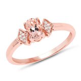 0.47 ct. Genuine Morganite and White Diamond 14K Rose Gold Ring
