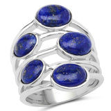 5.09 Carat Genuine Lapis .925 Sterling Silver Ring