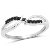 0.12 Carat Genuine Black Diamond .925 Sterling Silver Ring