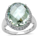 8.20 ct.. t.w. Green Amethyst and White Topaz ring  in Sterling Silver