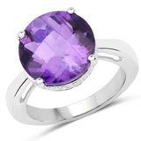 5.60 ct. Genuine Amethyst .925 Sterling Silver Ring