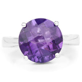 5.60 ct. Genuine Amethyst .925 Sterling Silver Ring