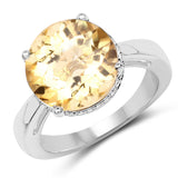 5.56 Carat Genuine Citrine .925 Sterling Silver Ring