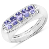 0.85 ct. Genuine Tanzanite .925 Sterling Silver Ring for women
