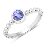 0.47 ct. Genuine Tanzanite .925 Sterling Silver Ring
