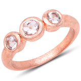 18K Rose Gold Plated 0.49 Carat Genuine Morganite .925 Sterling Silver Ring