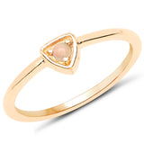 18K Yellow Gold Plated 0.04 Carat Genuine Ethiopian Opal .925 Sterling Silver Ring
