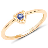 18K Yellow Gold Plated 0.07 Carat Genuine Kyanite .925 Sterling Silver Ring