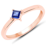 18K Rose Gold Plated 0.18 Carat Genuine Kyanite .925 Sterling Silver Ring