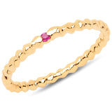 18K Yellow Gold Plated 0.02 ct. Genuine Ruby .925 Sterling Silver Ring