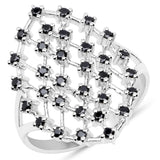 0.64 Carat Genuine Black Spinel .925 Sterling Silver Ring