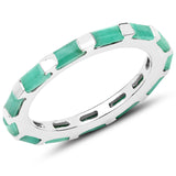 1.56 Carat Genuine Emerald .925 Sterling Silver Ring