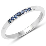 0.14 carat Genuine Blue Sapphire .925 Sterling Silver Ring
