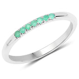 0.12 carat Genuine Emerald .925 Sterling Silver Ring