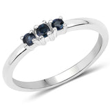 0.14 ct. Genuine Blue Sapphire .925 Sterling Silver Ring