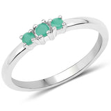 0.12 ct Genuine Emerald .925 Sterling Silver Ring