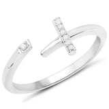 0.04 Carat Genuine White Diamond .925 Sterling Silver Ring