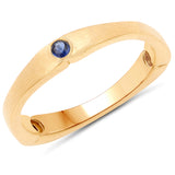 14K Yellow Gold Plated 0.15 Carat Genuine Kyanite .925 Sterling Silver Ring