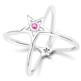 0.05 carat Genuine Ruby .925 Sterling Silver Ring