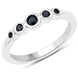 0.31 Carat Genuine Blue Sapphire .925 Sterling Silver Ring