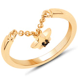 18K Yellow Gold Plated 0.04 Carat Genuine Blue Sapphire .925 Sterling Silver Ring