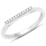 0.06 ct. Genuine White Diamond .925 Sterling Silver Ring