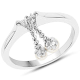 0.38 Carat Genuine Pearl .925 Sterling Silver Ring
