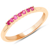 18K Yellow Gold Plated 0.13 Carat Genuine Ruby .925 Sterling Silver Ring
