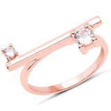 18K Rose Gold Plated 0.31 Carat Genuine Morganite .925 Sterling Silver Ring