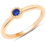 18K Yellow Gold Plated 0.14 Carat Genuine Kyanite .925 Sterling Silver Ring