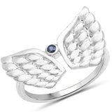 0.04 ct. Genuine Blue Sapphire .925 Sterling Silver Ring