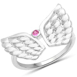 0.05 ct. Genuine Ruby .925 Sterling Silver Ring