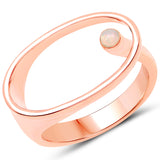 18K Rose Gold Plated 0.04 ct Genuine Ethiopian Opal .925 Sterling Silver Ring