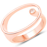 18K Rose Gold Plated 0.06 ct Genuine Morganite .925 Sterling Silver Ring