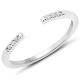 0.05 carat Genuine White Diamond .925 Sterling Silver Ring for Women