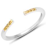 0.05 carat Genuine Yellow Diamond .925 Sterling Silver Ring for Women