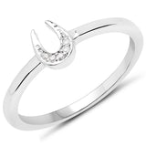 0.02 ct Genuine White Diamond .925 Sterling Silver Ring for Women