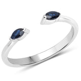 0.17 ct Genuine Blue Sapphire .925 Sterling Silver Ring