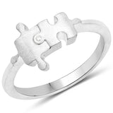 0.005 Carat Genuine White Diamond .925 Sterling Silver Ring