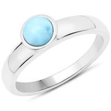 0.75 Carat Genuine Larimar .925 Sterling Silver Ring