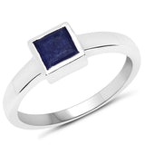 0.63 Carat Genuine Blue Aventurine .925 Sterling Silver Ring