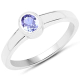 0.36 Carat Genuine Tanzanite .925 Sterling Silver Ring