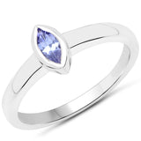 0.24 Carat Genuine Tanzanite .925 Sterling Silver Ring