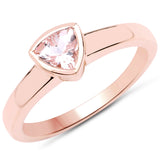 18K Rose Gold Plated 0.35 Carat Genuine Morganite .925 Sterling Silver Ring